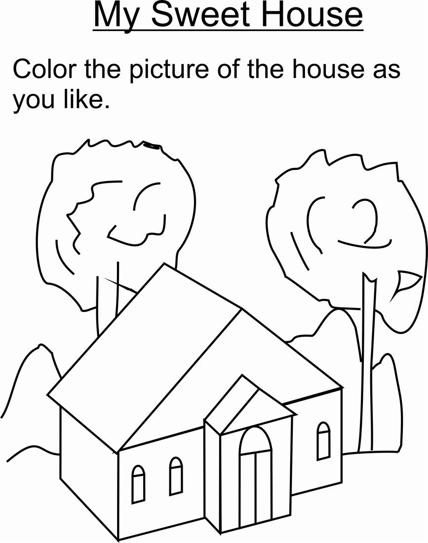 Sweet Home Coloring Printable Page For Kids