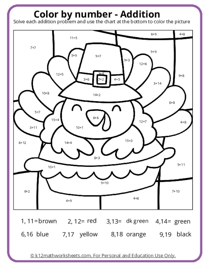 Thanksgiving Math Activities First Grade