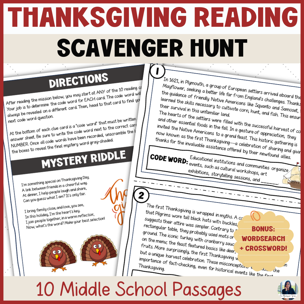Thanksgiving Reading Comprehension Activities For 6th 7th 8th Grades Classful Thanksgiving Reading Comprehension Activities For 6th 7th 8th Grades Classful