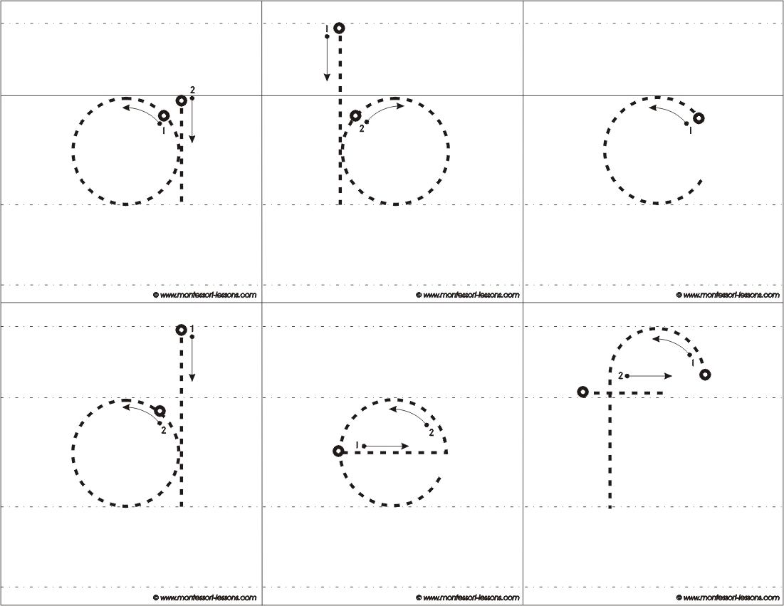Tracing Big Letters A Z Montessori Lessons Tracin Strips Small Letters A Z Montessori Lessons
