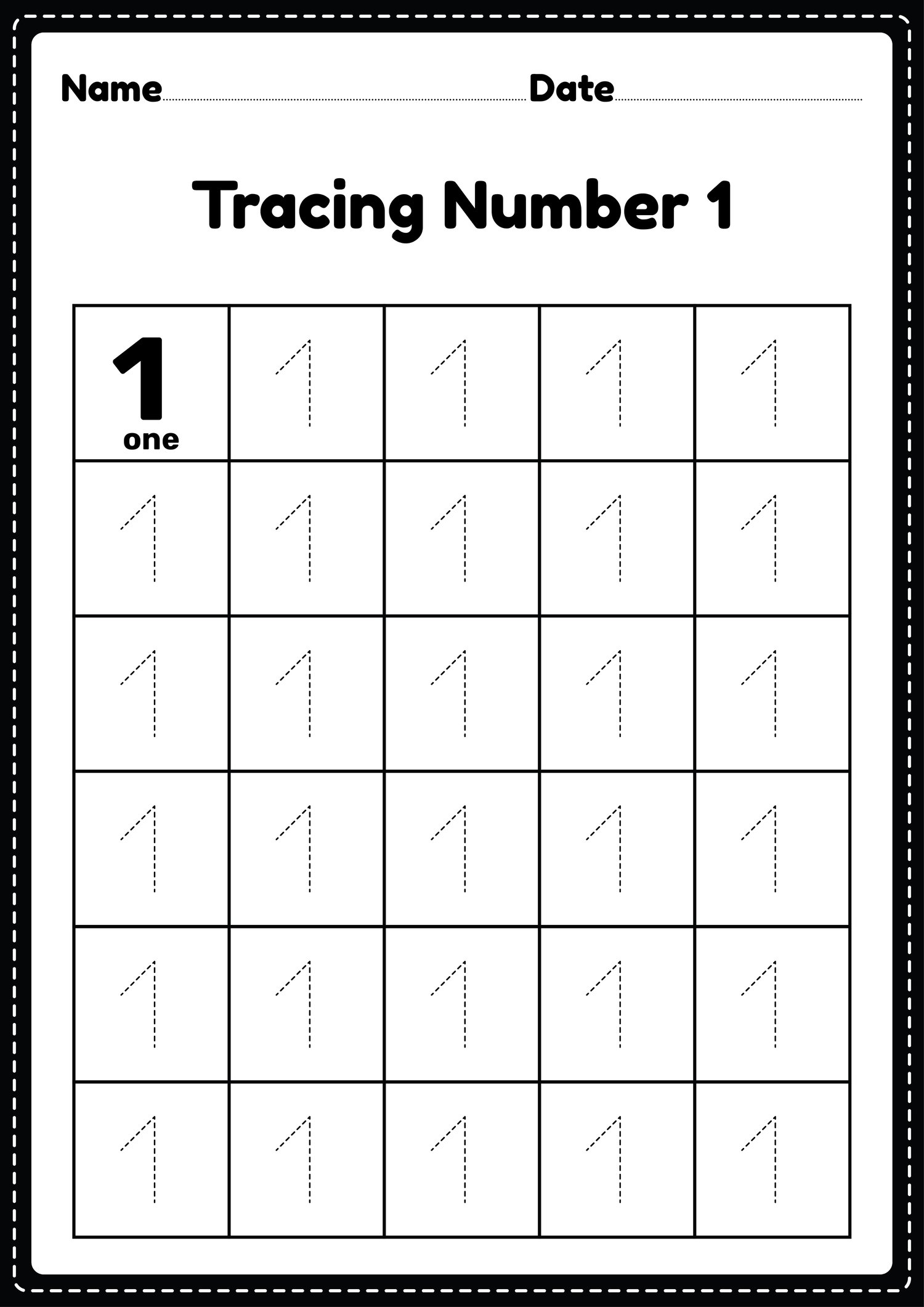 Tracing Number 1 Worksheet For Kindergarten And Preschool Kids Payhip Tracing Number 1 Worksheet For Kindergarten And Preschool Kids Payhip