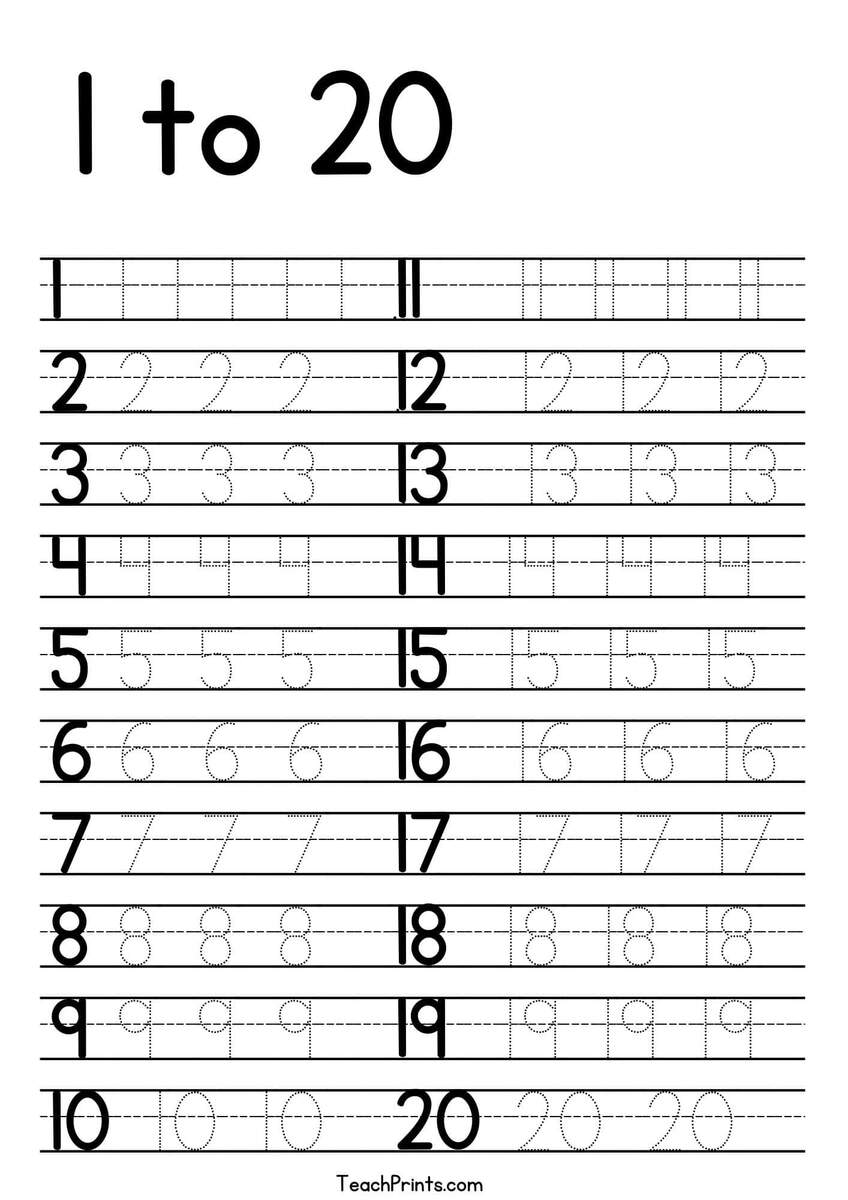 Free Printable Numbers 1 30 Worksheets Library