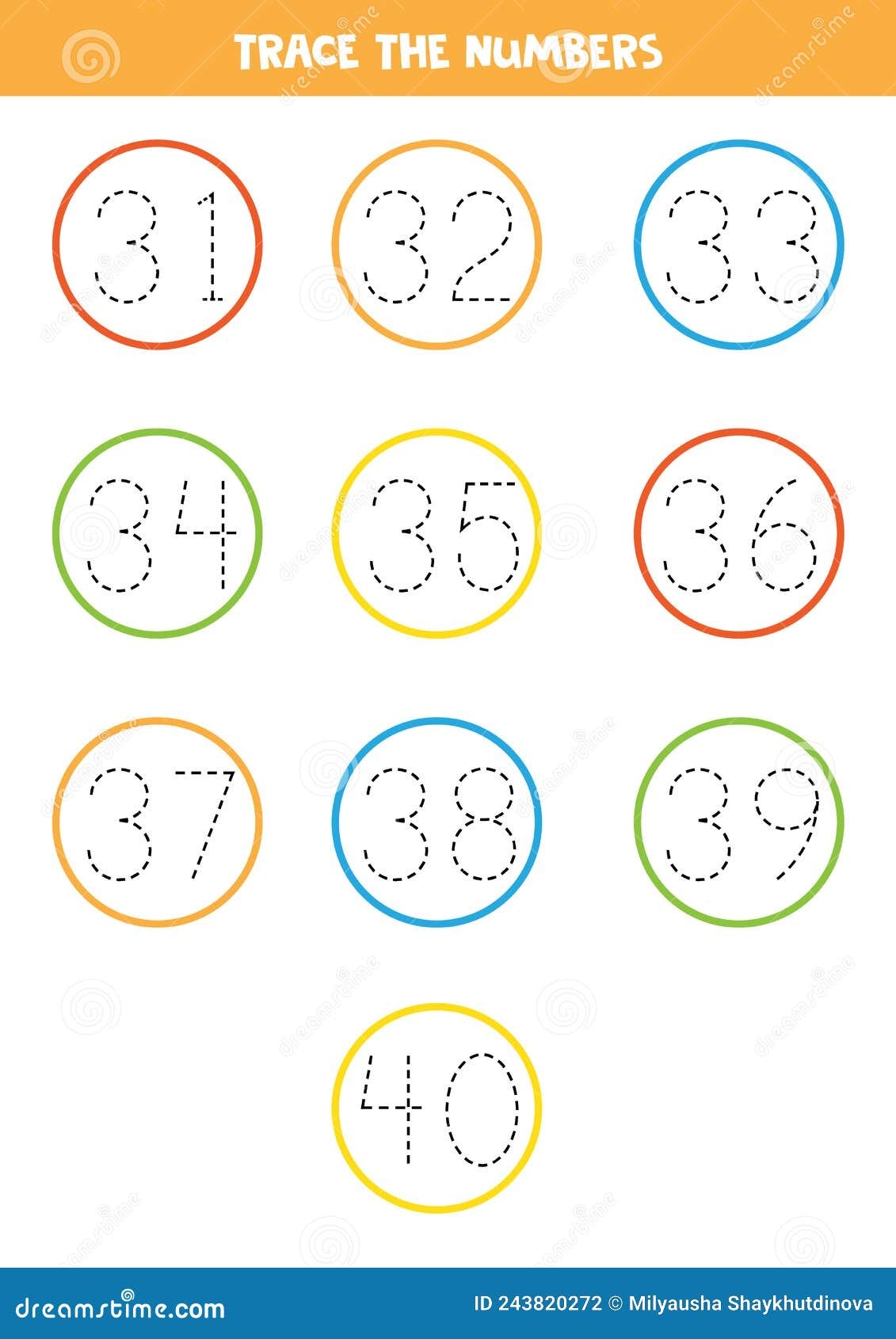 Tracing Numbers From 31 To 40 Writing Practice For Kids Stock Vector Illustration Of Activity Worksheet 243820272 Tracing Numbers From 31 To 40 Writing Practice For Kids Stock Vector Illustration Of Activity Worksheet 243820272