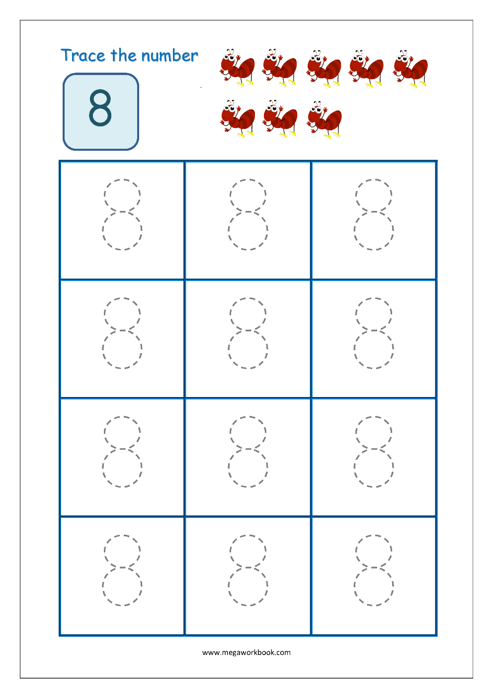 Tracing Numbers Number Tracing Worksheets Tracing Numbers 1 To 10 Number Writing Practice MegaWorkbook