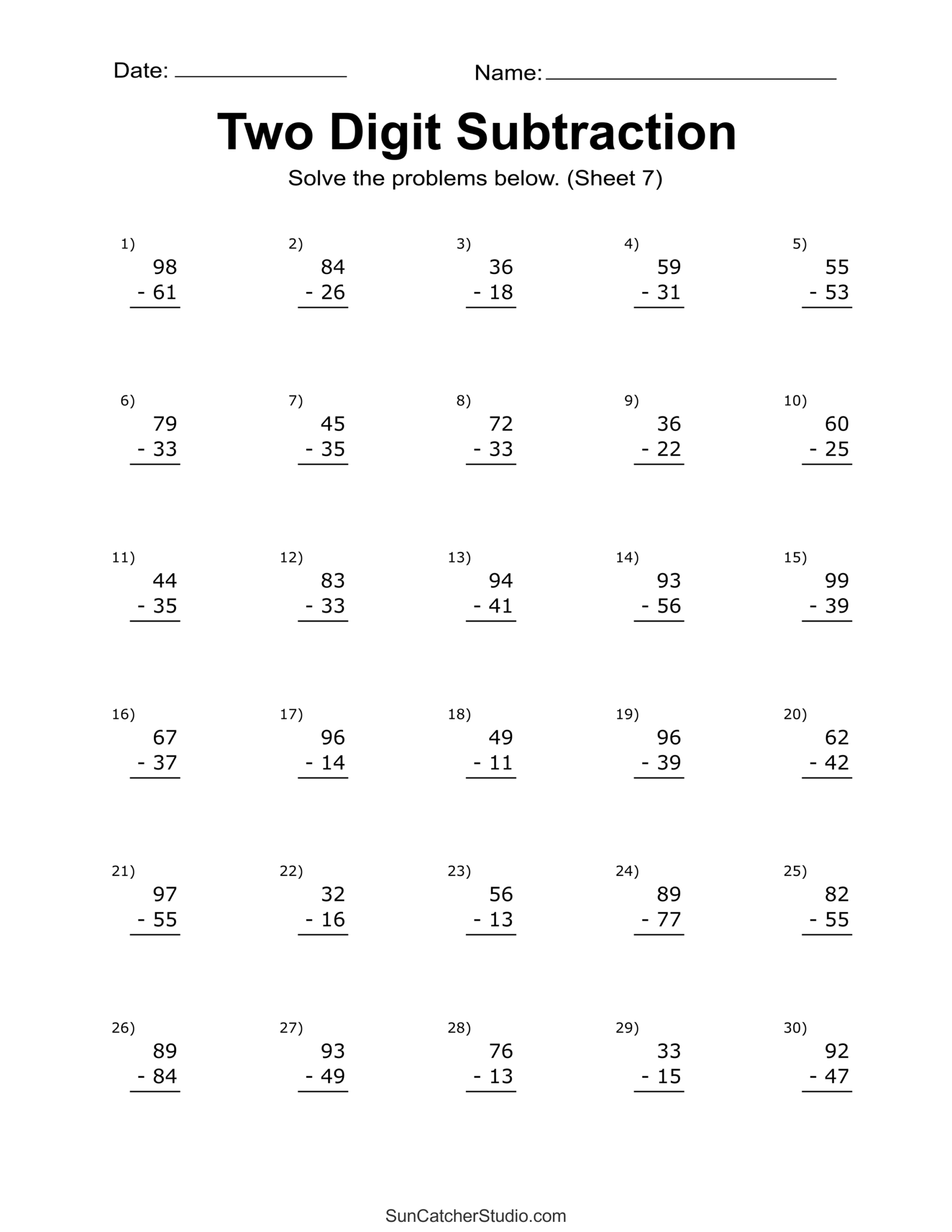 Two Digit Subtraction Worksheets Printable Math Drills Free Printables Lettering SVG Files Tools Apps Two Digit Subtraction Worksheets Printable Math Drills Free Printables Lettering SVG Files Tools Apps