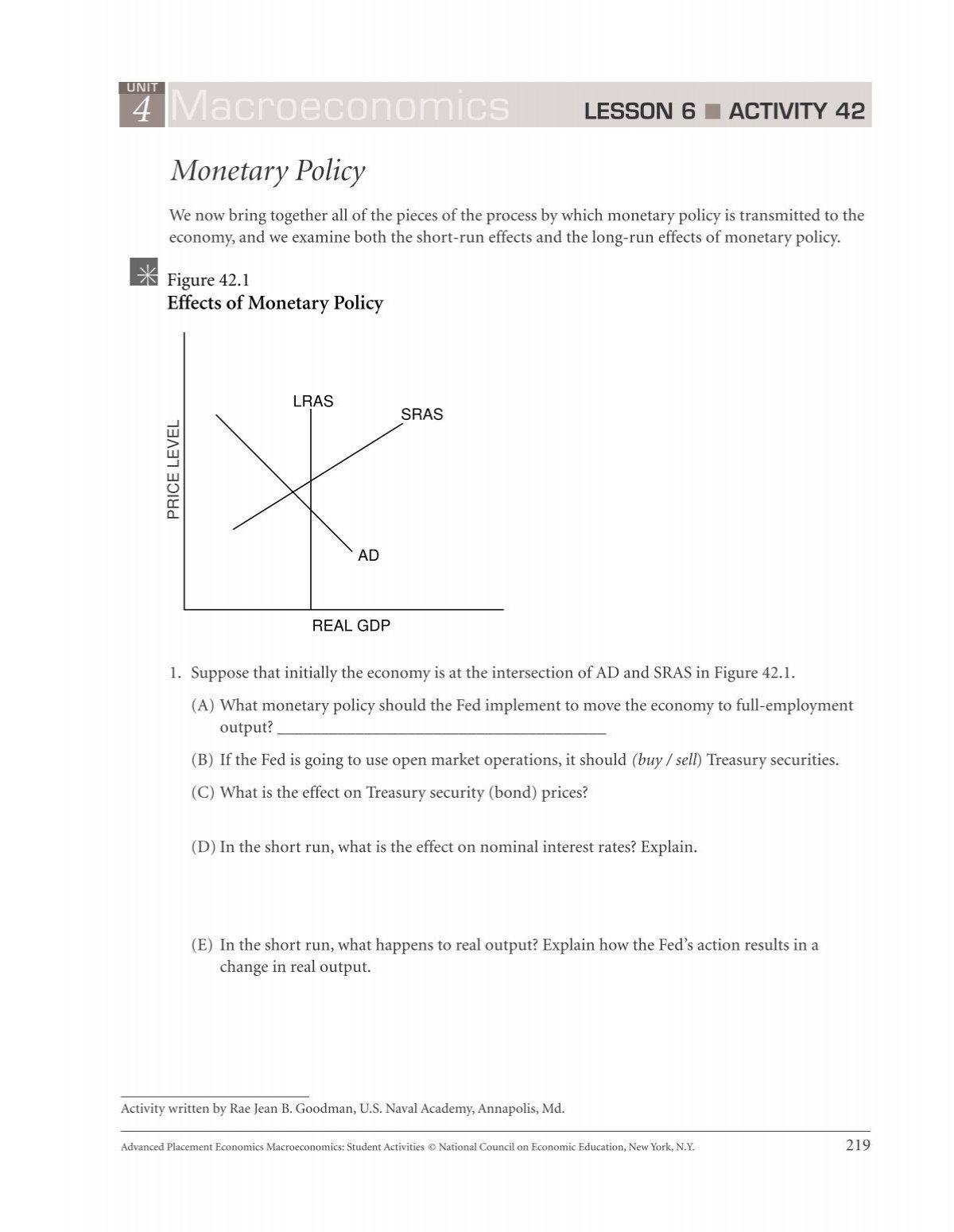 Unit 4 Lesson 6 Activity 42 Monetary Policy Pdf Unit 4 Lesson 6 Activity 42 Monetary Policy Pdf