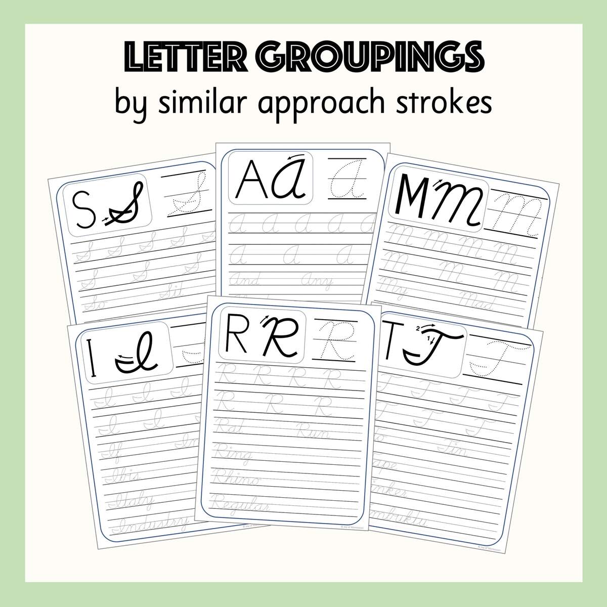 Uppercase Cursive Writing Practice Sheets Joy Of Montessori