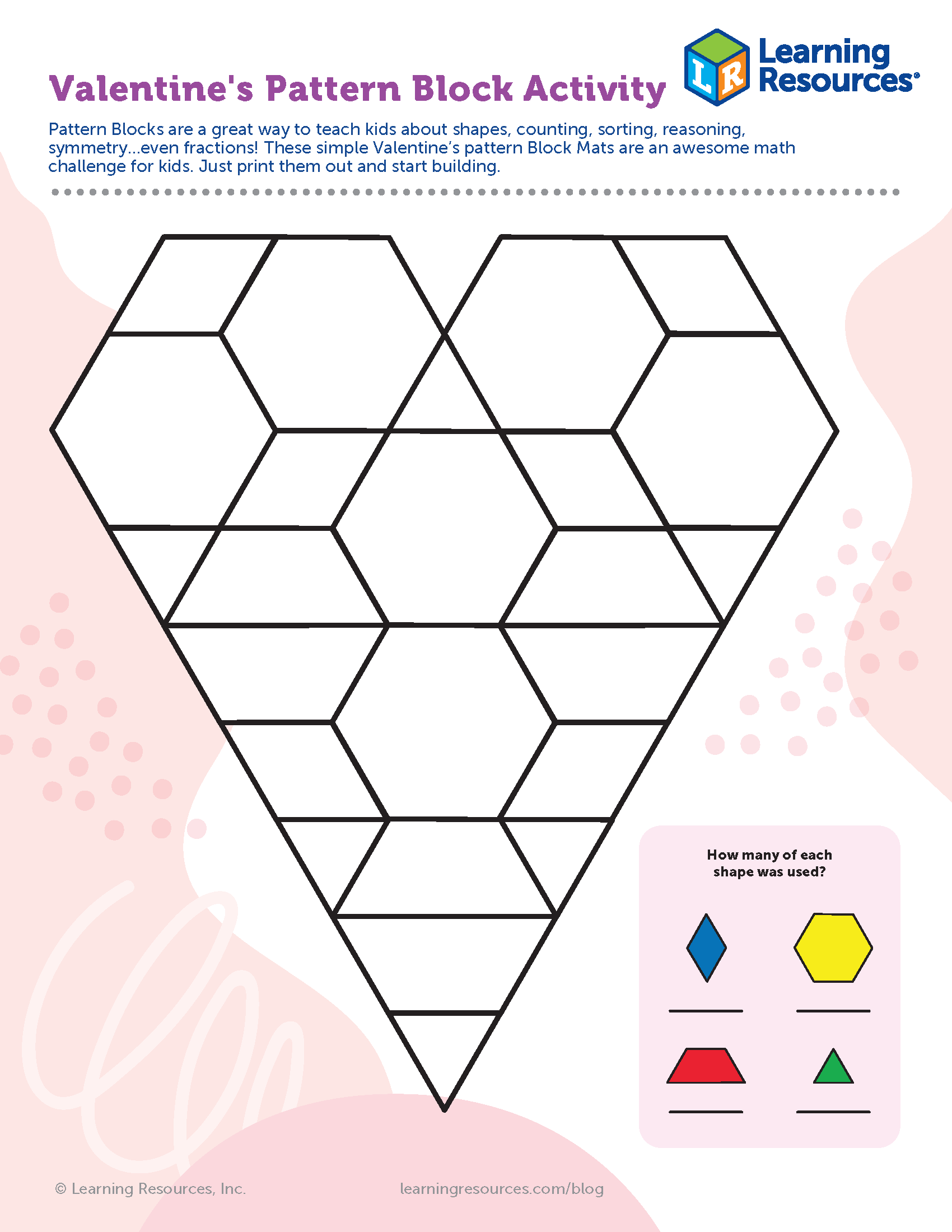 Valentine S Pattern Block Activity Learning Resources Activities With Pattern Blocks The Routty Math Teacher