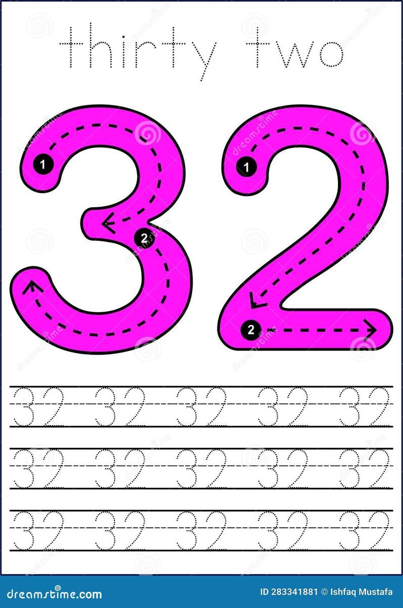 Vector Numbers Tracing Worksheet For Kids Tracing Dashed Lines And Numbers Stock Vector Illustration Of Tracing Logo 283341881