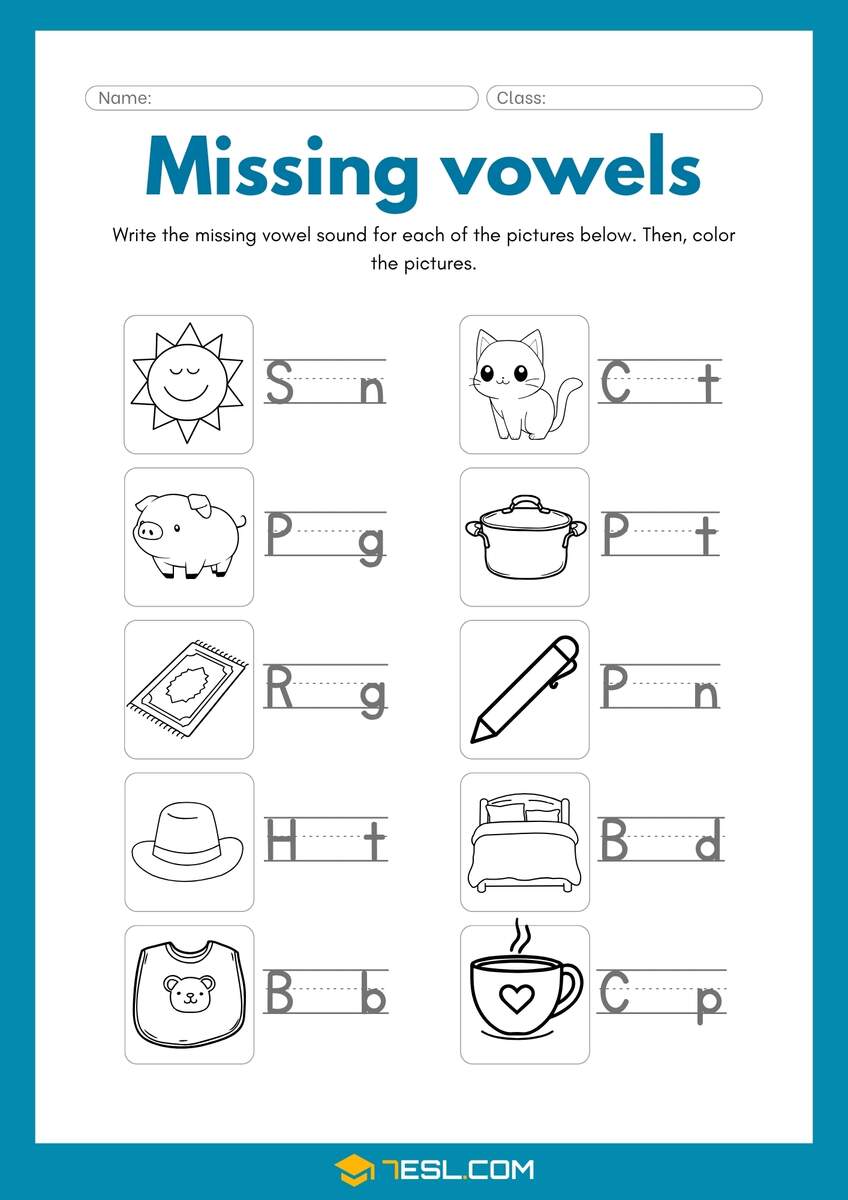 Vowels Worksheets For Early Readers And Little Learners 7ESL Vowels Worksheets For Early Readers And Little Learners 7ESL