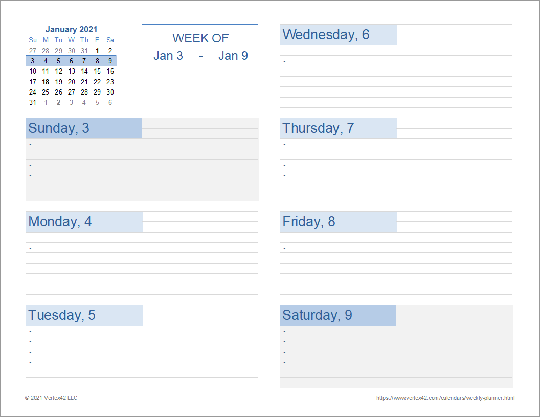Weekly Planner Template Free Printable Weekly Planner For Excel Free Printable Customizable Weekly Calendar Templates Canva