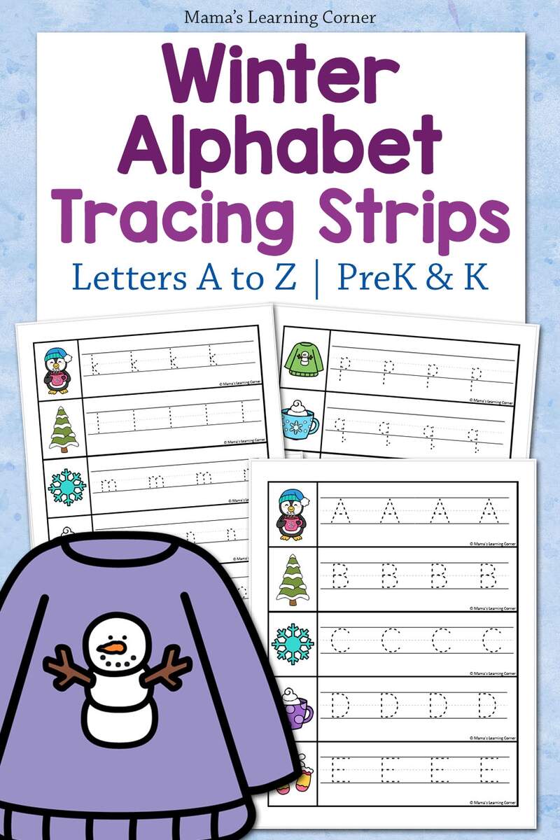 Winter Alphabet Tracing Worksheets Uppercase And Lowercase Mamas Learning Corner
