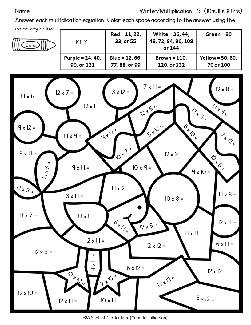 Multiplying Two Digit Numbers Color By Number Activity Worksheet For K 5 Teachers And Students In The Math Classroom Classful