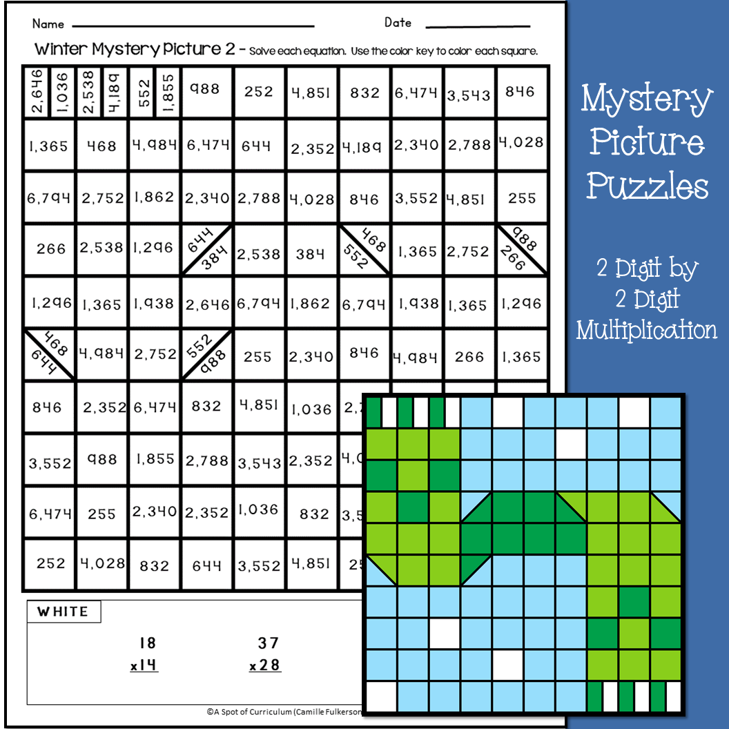 CHRISTMAS 2 DIGIT BY 1 DIGIT MULTIPLICATION COLOR BY NUMBER CODE ELF Made By Teachers