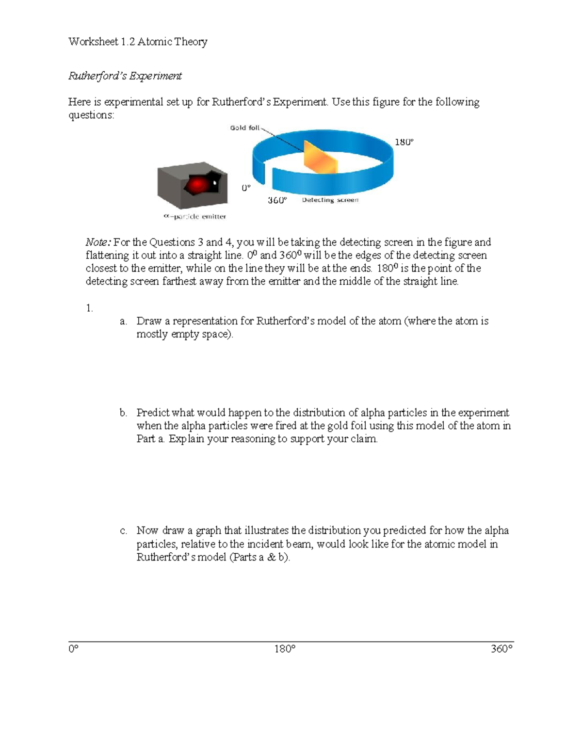 Worksheet 1 2 Exploring Rutherford s Atomic Theory Experiment Studocu