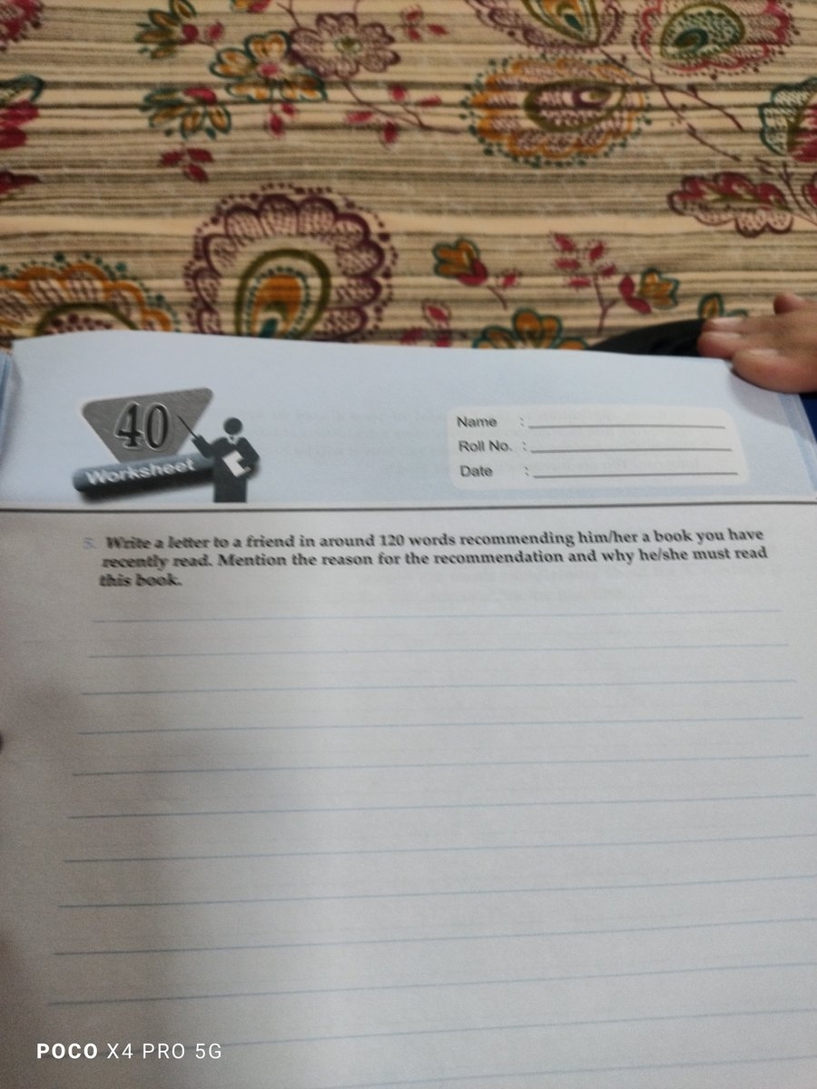 Write A Letter To A Friend Recommending A Book You Have Recently Read In