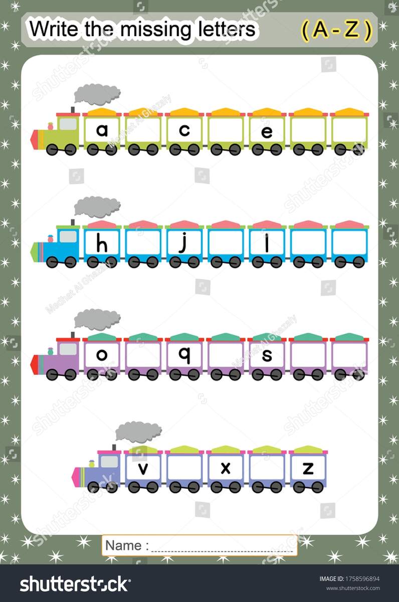 Write Missing Letters Worksheet Education Stock Illustration 1758596894 Shutterstock
